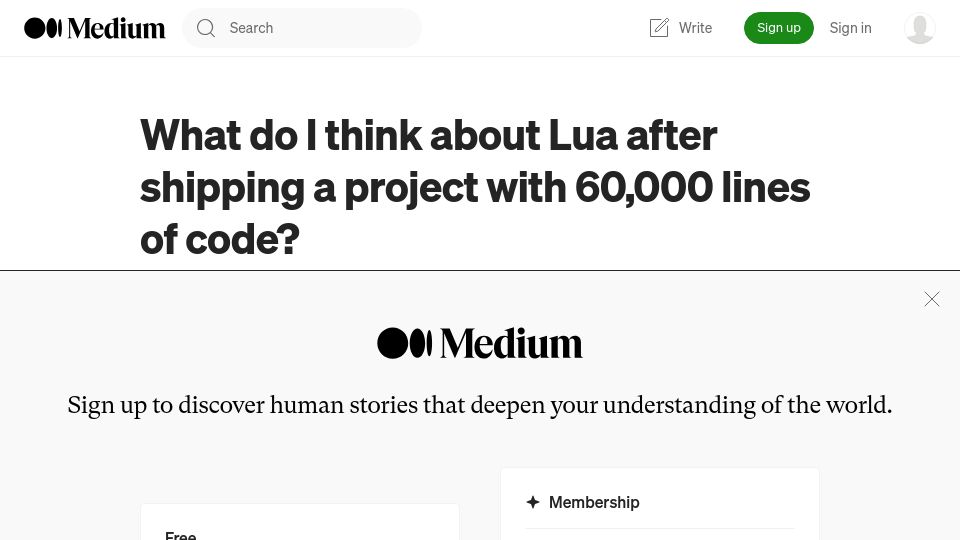 Screenshot of blog.luden.io: What I think about Lua after shipping a project with 60k lines of code