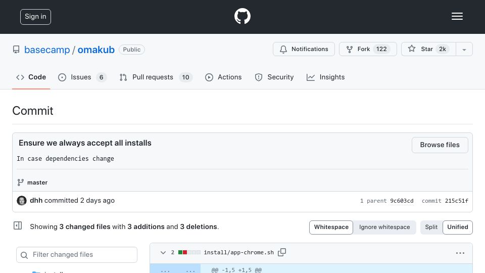 Screenshot of github.com: Omakub – Opinionated Ubuntu Setup