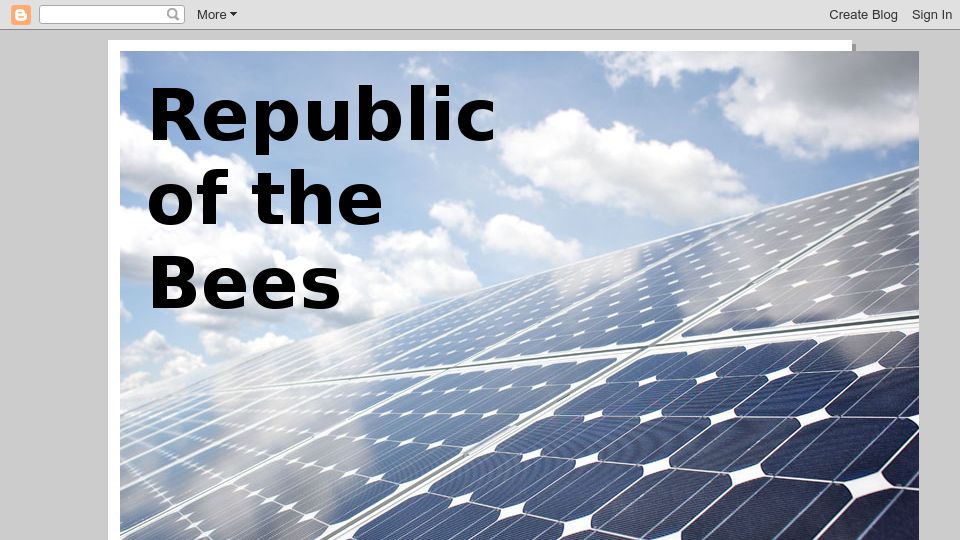 Screenshot of republicofthebees.blogspot.com: From Steampunk to Solarpunk (2008)