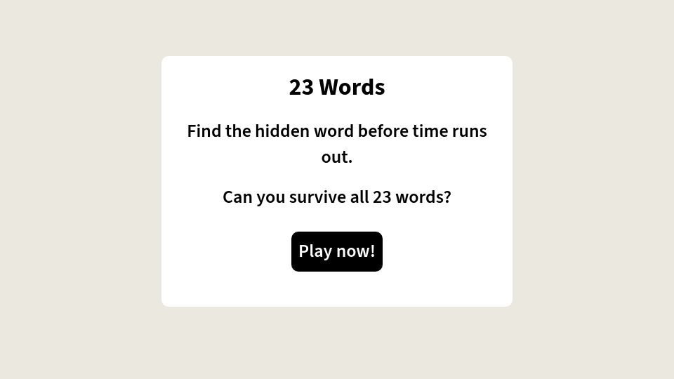 Screenshot of 23words.com: 23words.com