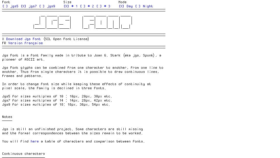 Screenshot of adelfaure.net: Jgs Font