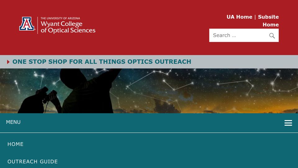 Screenshot of wp.optics.arizona.edu: Diffractive Chocolate