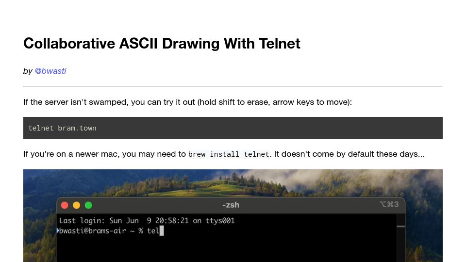 Screenshot of jott.live: Show HN: Collaborative ASCII Drawing with Telnet