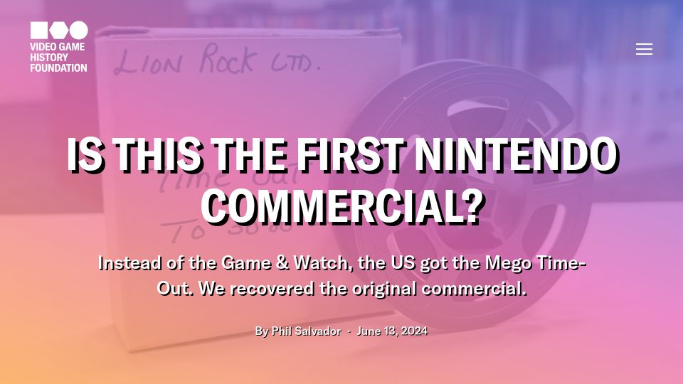 Screenshot of gamehistory.org: Is This the First Nintendo Commercial?