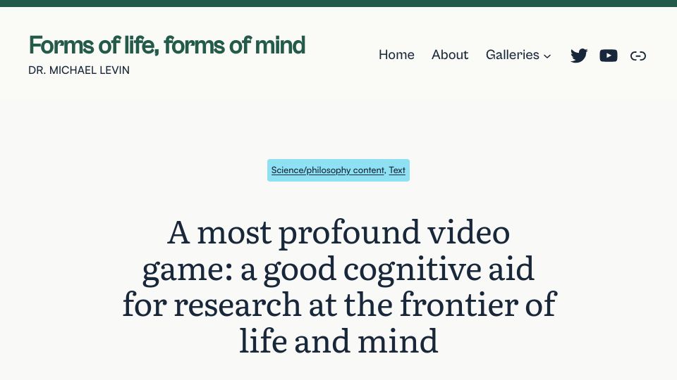 Screenshot of thoughtforms.life: A most profound video game: a good cognitive aid for research