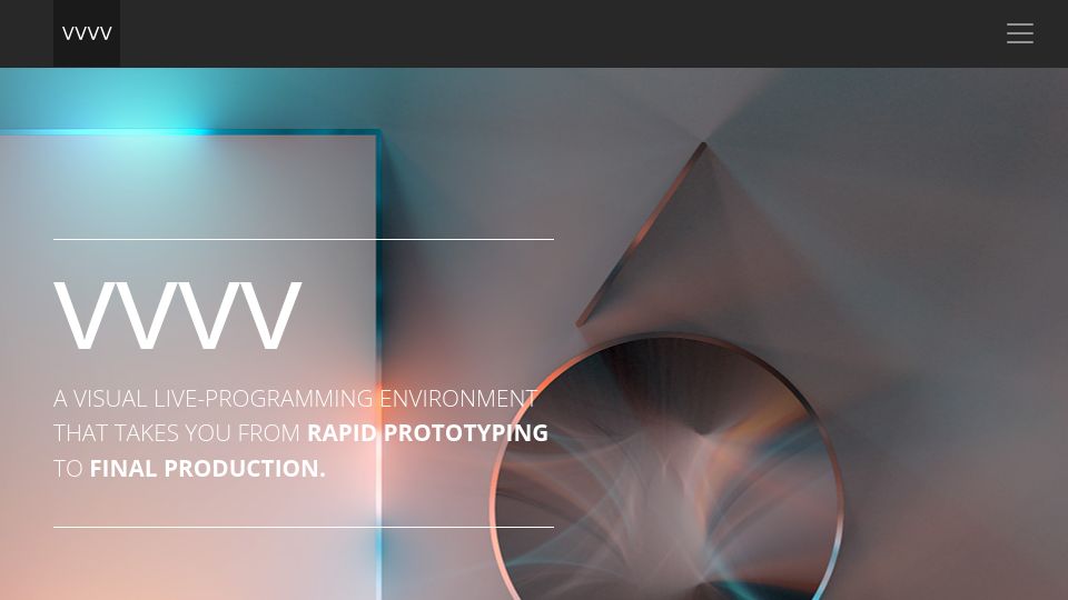 Screenshot of visualprogramming.net: VVVV – A hybrid visual/textual development environment for .NET