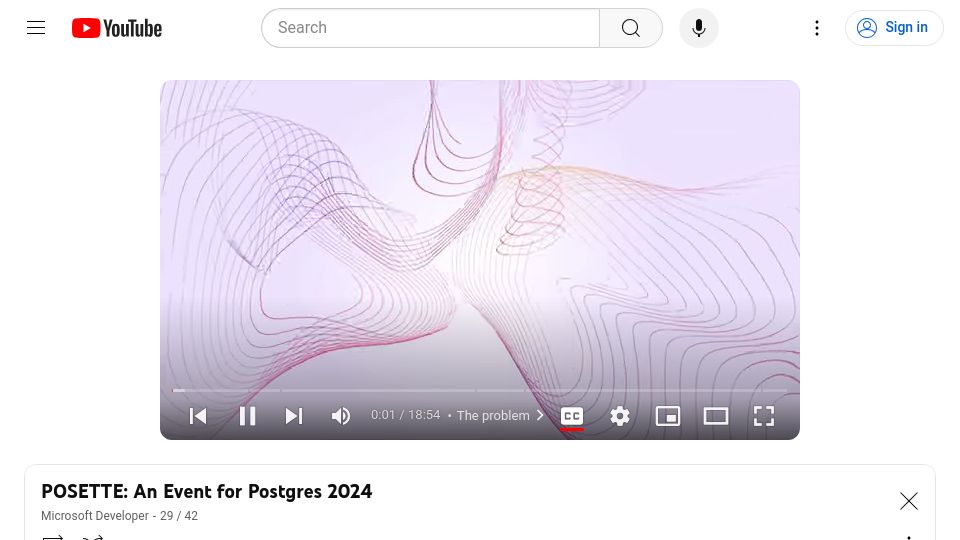 Screenshot of youtube.com: How/Why to Sweep Async Tasks Under a Postgres Table [video]