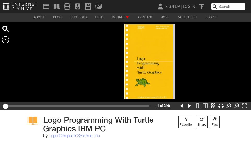 Screenshot of archive.org: Logo: Programming with Turtle Graphics (IBM PC) (1983)