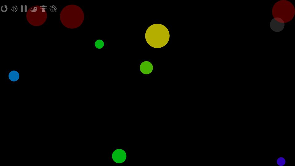 Screenshot of billard.medusis.com: Show HN: Billard – Generate music from ball collisions in 2D space