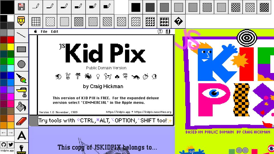 Screenshot of kidpix.app: KidPix