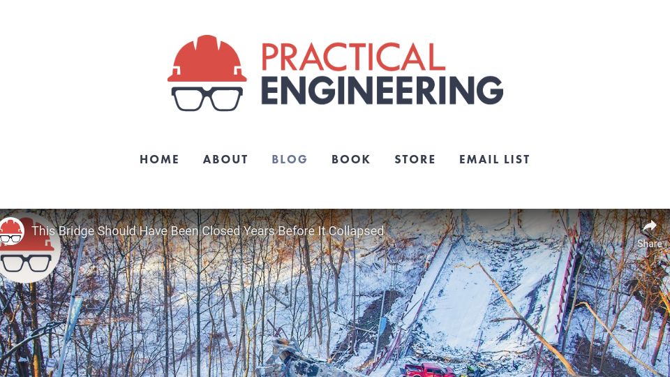 Screenshot of practical.engineering: Fern Hollow Bridge should have been closed years before it collapsed