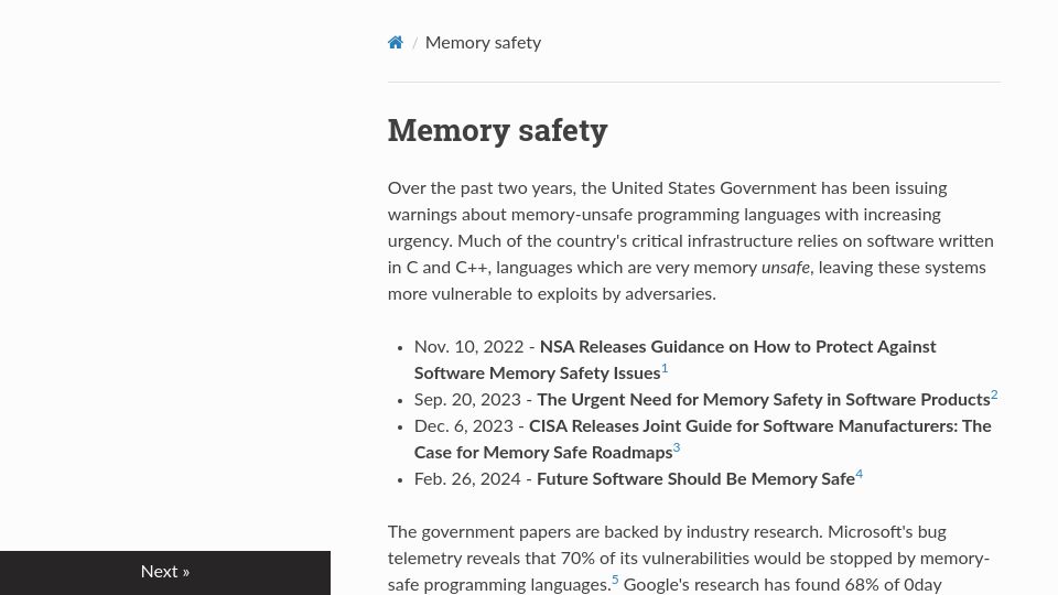 Screenshot of circle-lang.org: Circle C++ with memory safety