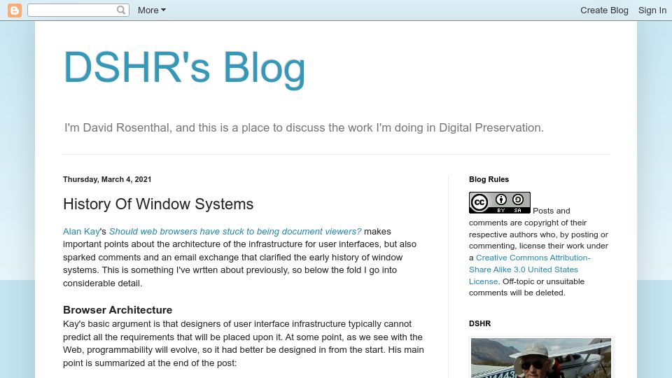 Screenshot of blog.dshr.org: History Of Window Systems (2021)
