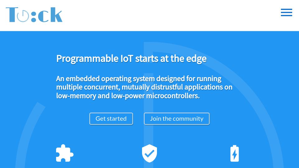 Screenshot of tockos.org: A secure embedded operating system for microcontrollers