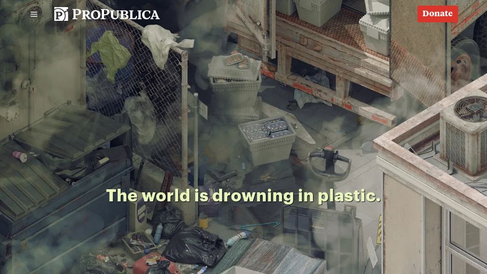 Screenshot of propublica.org: The Delusion of Advanced Plastic Recycling