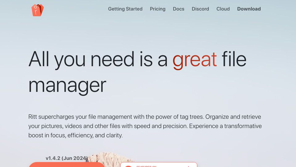 Screenshot of ritt.app: Show HN: Ritt – Tag-centric file manager