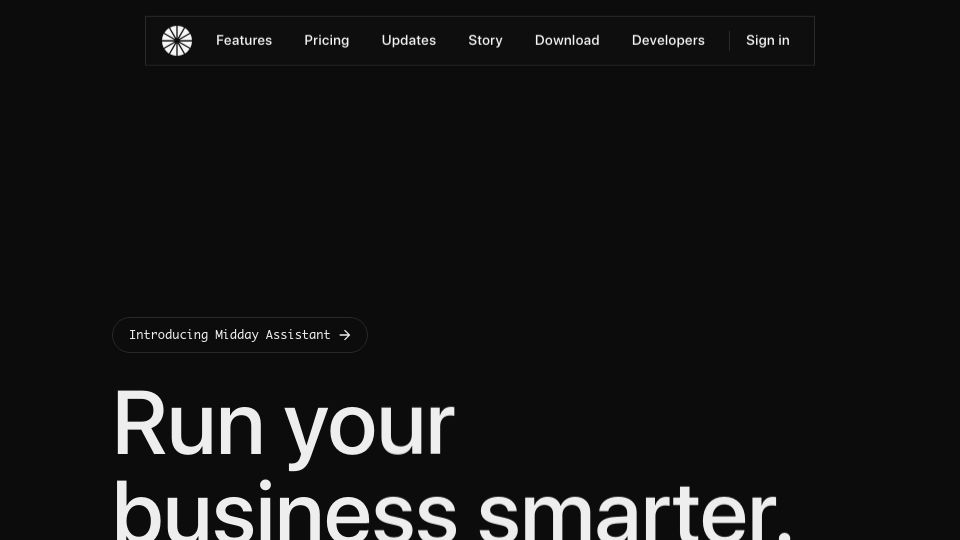 Screenshot of midday.ai: Show HN: Midday – Run your business smarter (open-source)