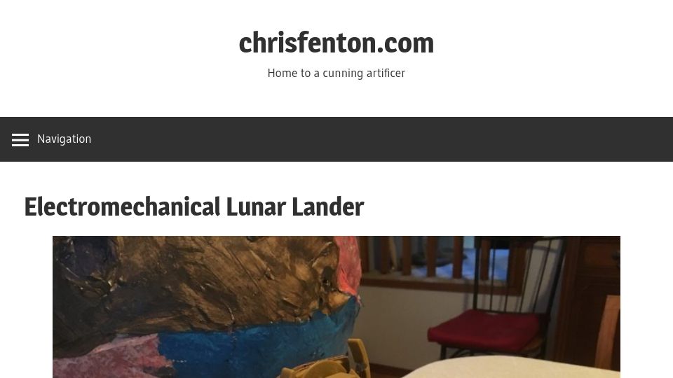 Screenshot of chrisfenton.com: Electromechanical Lunar Lander