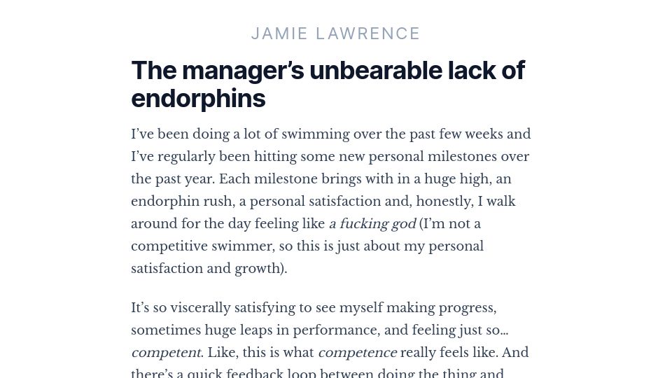 Screenshot of jamie.ideasasylum.com: The manager's unbearable lack of endorphins