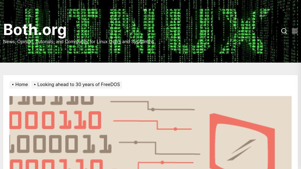 Screenshot of both.org: Looking ahead to 30 years of FreeDOS