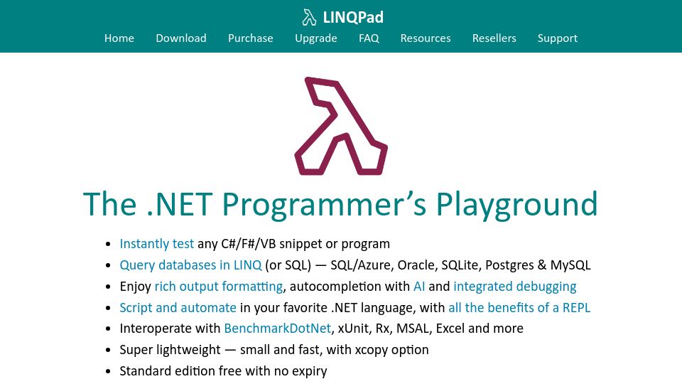 Screenshot of linqpad.net: LINQPad – The .NET Programmer's Playground