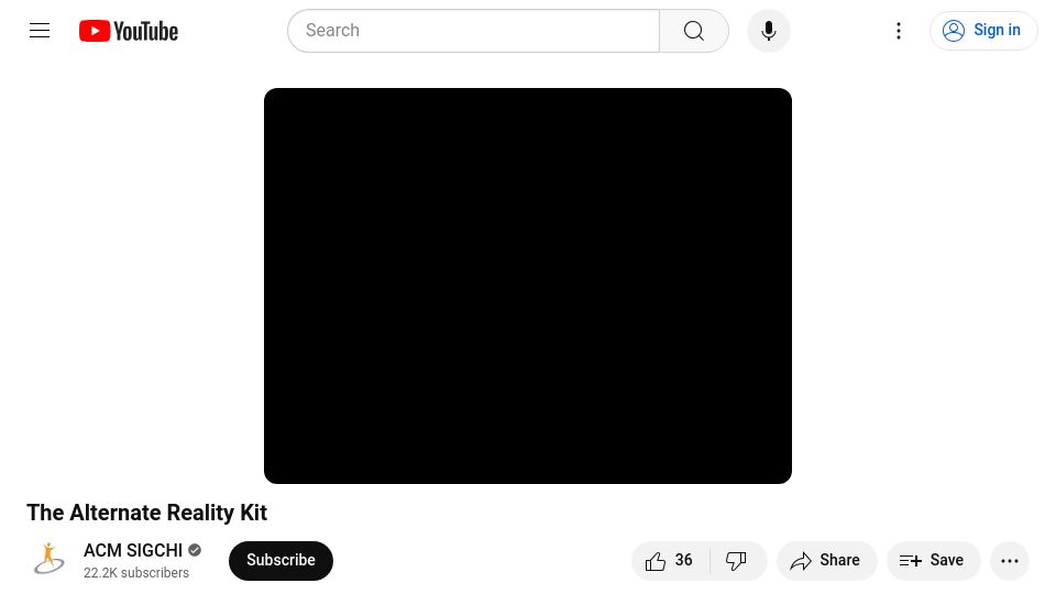 Screenshot of youtube.com: The Alternate Reality Kit (1987) [video]