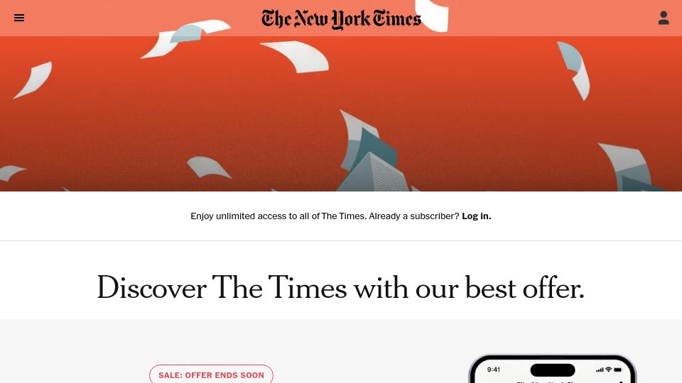 Screenshot of nytimes.com: Fearing losses, banks are quietly dumping real estate loans