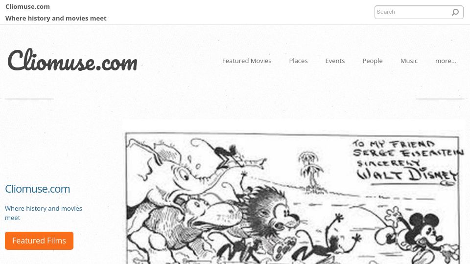 Screenshot of cliomuse.com: Stalin, Eisenstein, Walt Disney and Ivan the Terrible (1992)