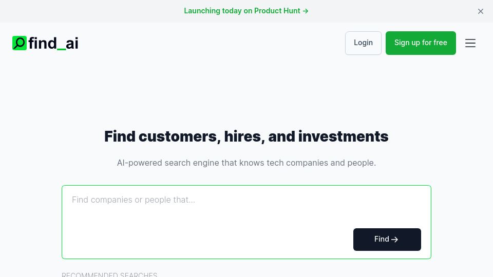 Screenshot of usefind.ai: Show HN: Find AI – Perplexity Meets LinkedIn