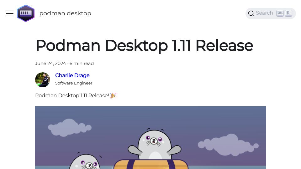 Screenshot of podman-desktop.io: Podman Desktop 1.11: Light mode, Kubernetes features, macOS improvements