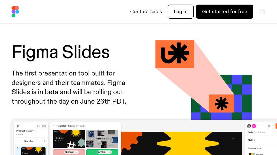 Screenshot of figma.com: Figma Slides