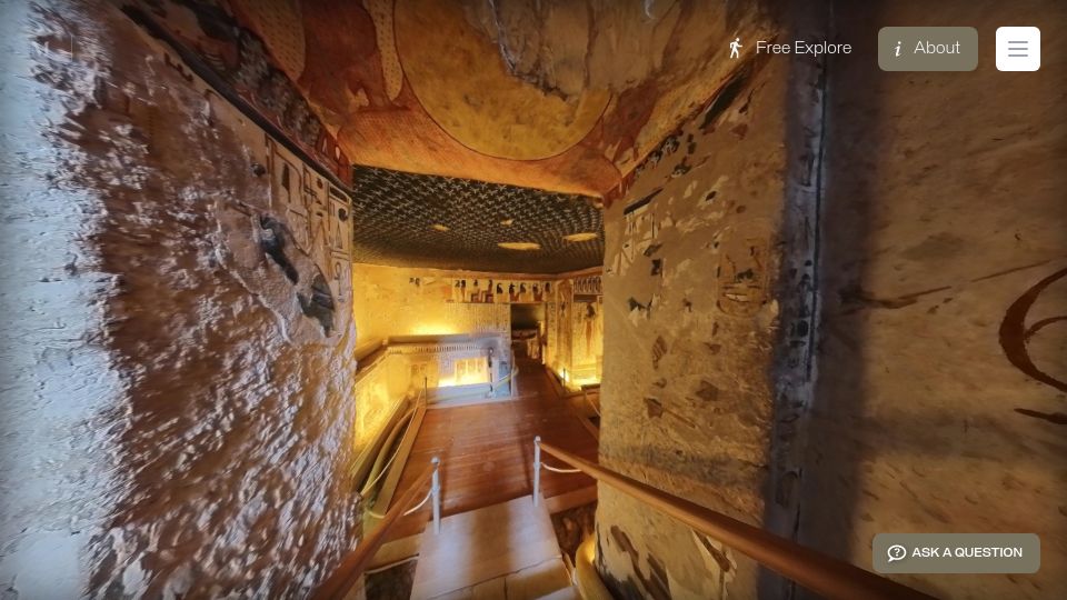 Screenshot of mused.com: Show HN: The Tomb of Nefertari [QV 66] Guided Virtual Tour