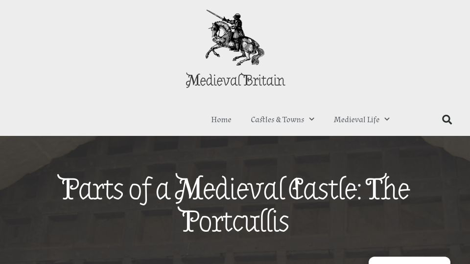 Screenshot of medievalbritain.com: Portcullis