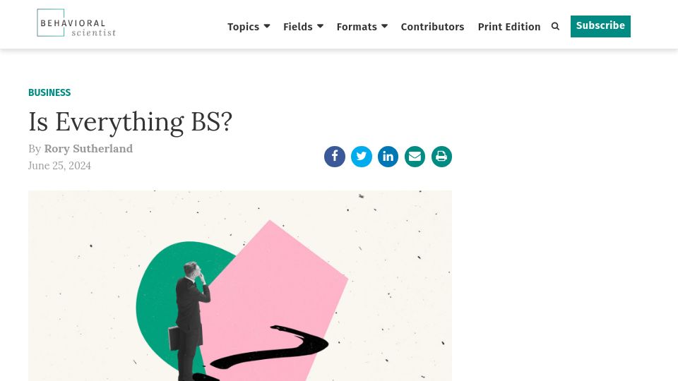 Screenshot of behavioralscientist.org: Not everything is behavioral science