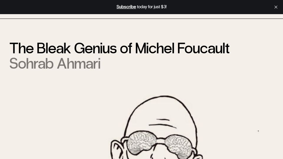 Screenshot of compactmag.com: The Bleak Genius of Michel Foucault