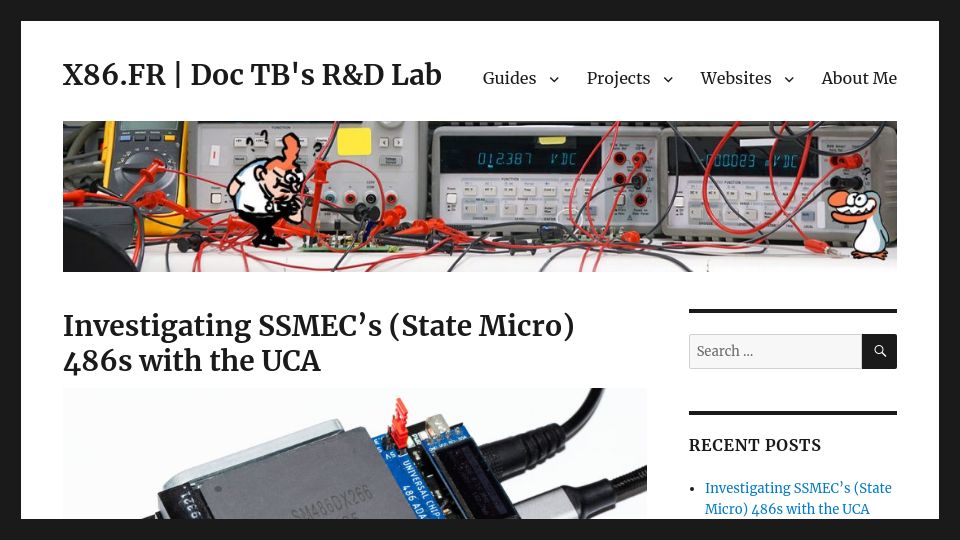 Screenshot of x86.fr: Investigating SSMEC's (State Micro) 486s with the UCA