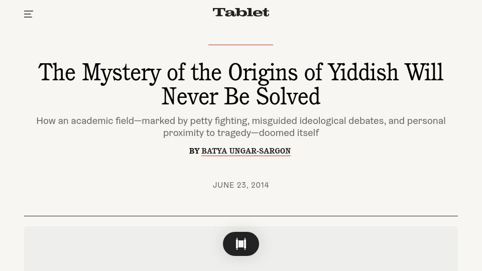 Screenshot of tabletmag.com: The Origins of Yiddish (2014)