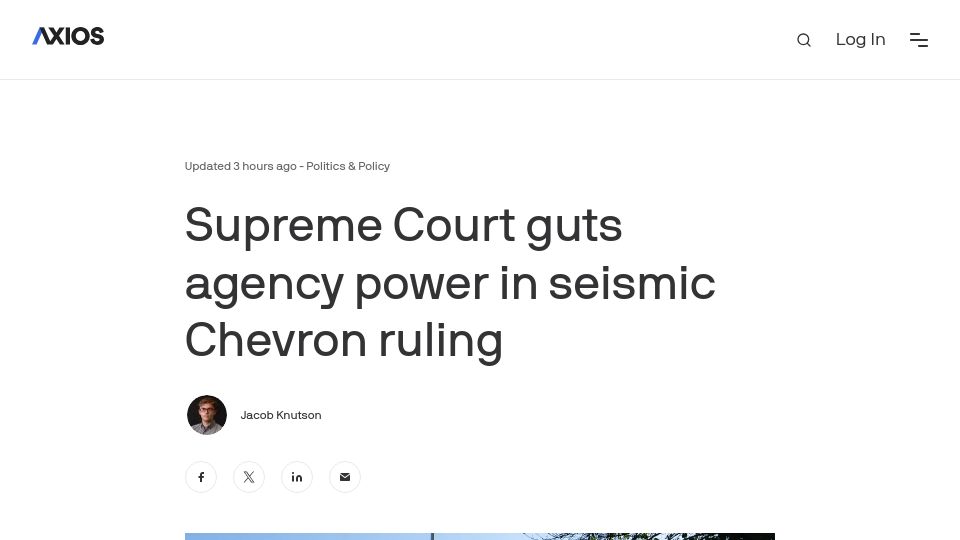 Screenshot of axios.com: Supreme Court overturns 40-year-old "Chevron deference" doctrine