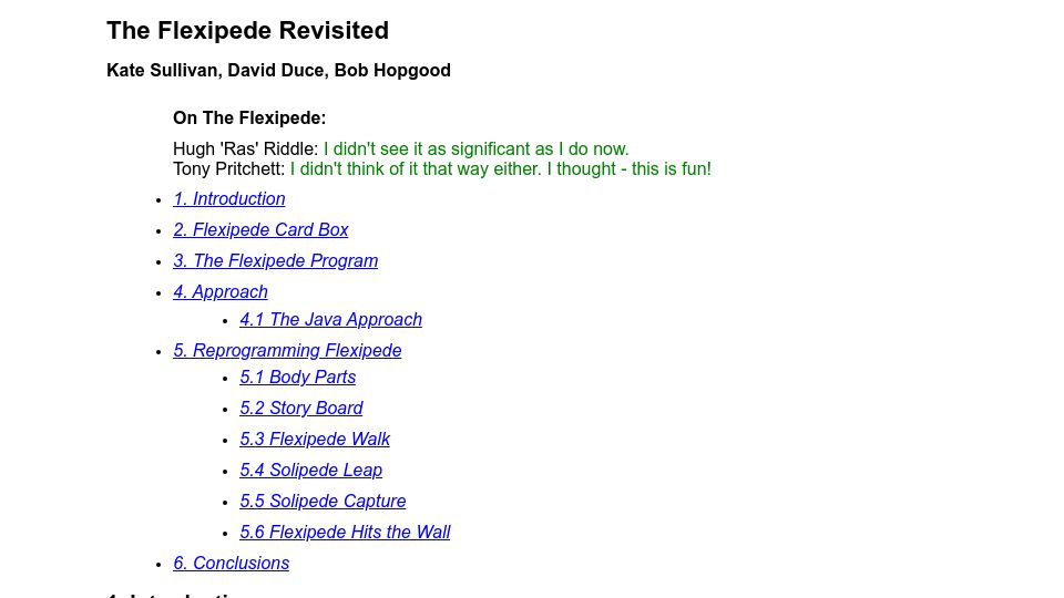 Screenshot of chilton-computing.org.uk: The Flexipede Revisited