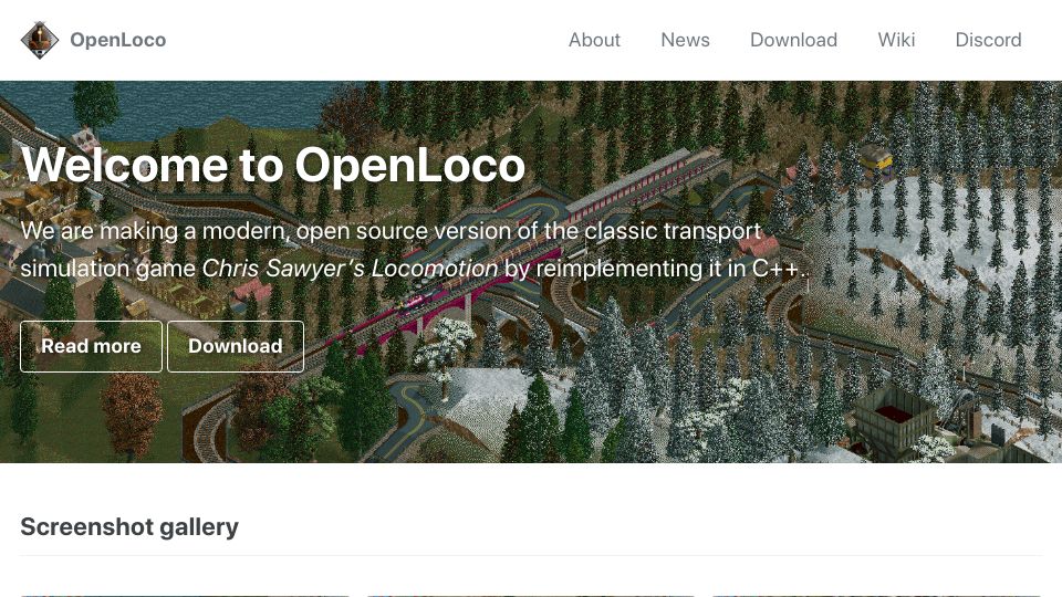 Screenshot of openloco.io: OpenLoco: Modern, open source version of the classic transport simulation game