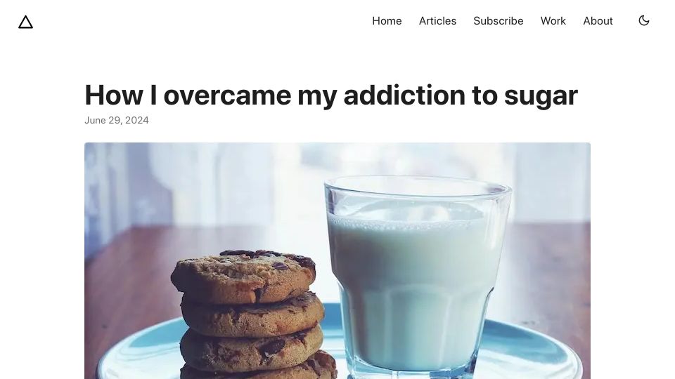 Screenshot of josem.co: How I overcame my addiction to sugar