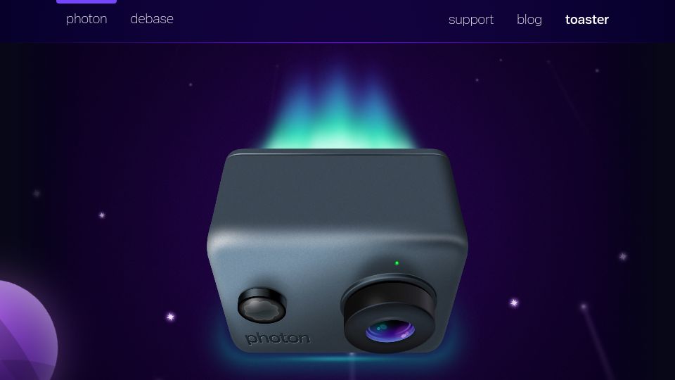 Screenshot of toaster.llc: Show HN: I made a tiny camera with super long battery life