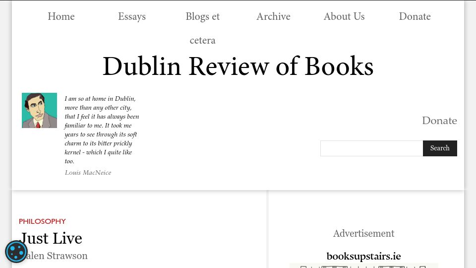 Screenshot of drb.ie: Just Live