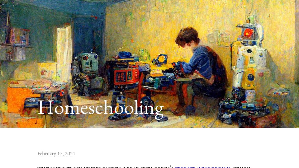 Screenshot of teamten.com: Homeschooling