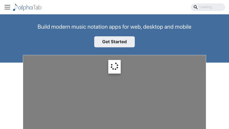 Screenshot of alphatab.net: Alphatab.net
