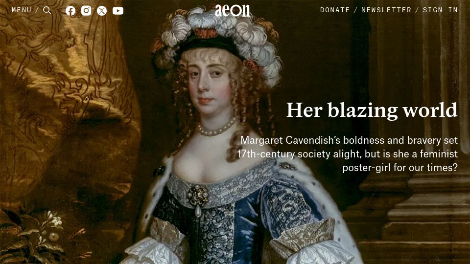 Screenshot of aeon.co: Her Blazing World