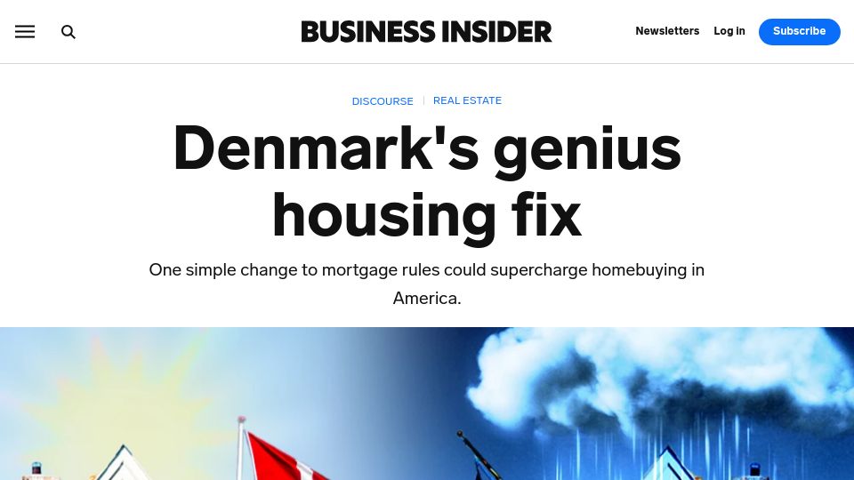 Screenshot of businessinsider.com: Denmark's Genius Housing Fix