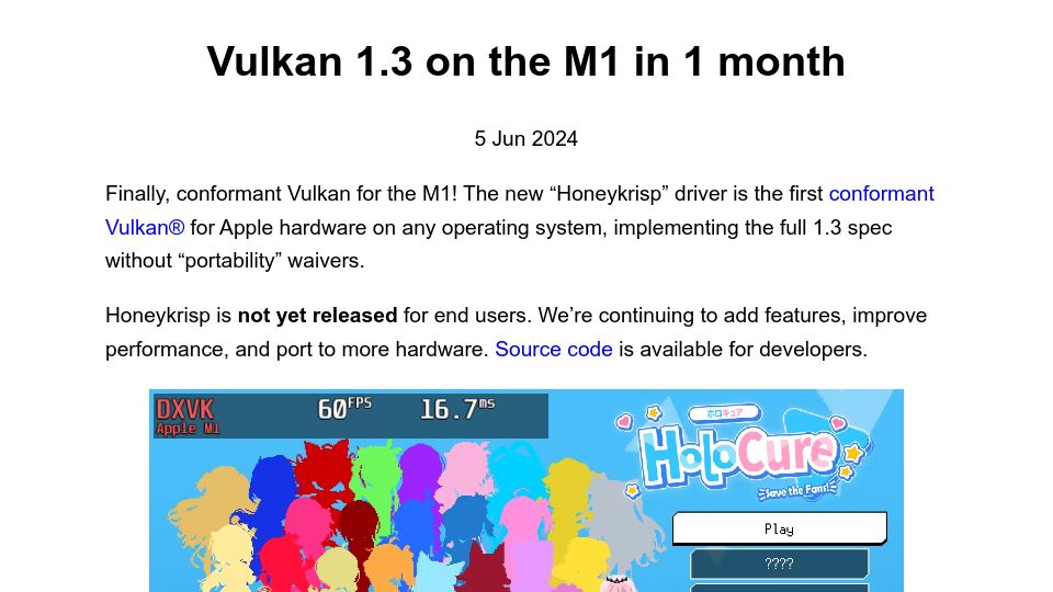 Screenshot of rosenzweig.io: Vulkan1.3 on the M1 in one month