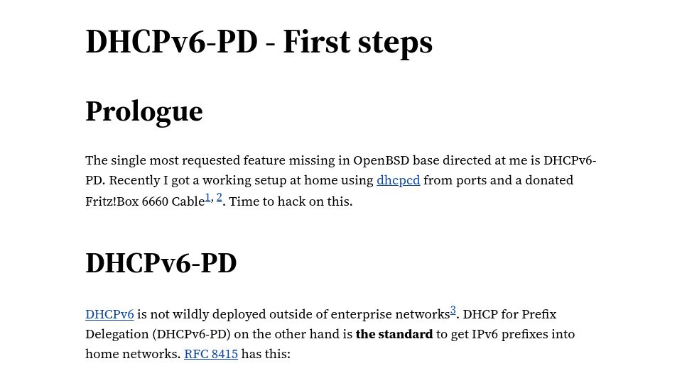 Screenshot of sha256.net: DHCPv6-PD – First Steps