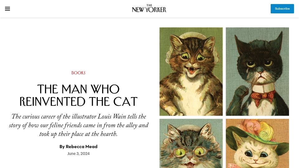 Screenshot of newyorker.com: The man who reinvented the cat
